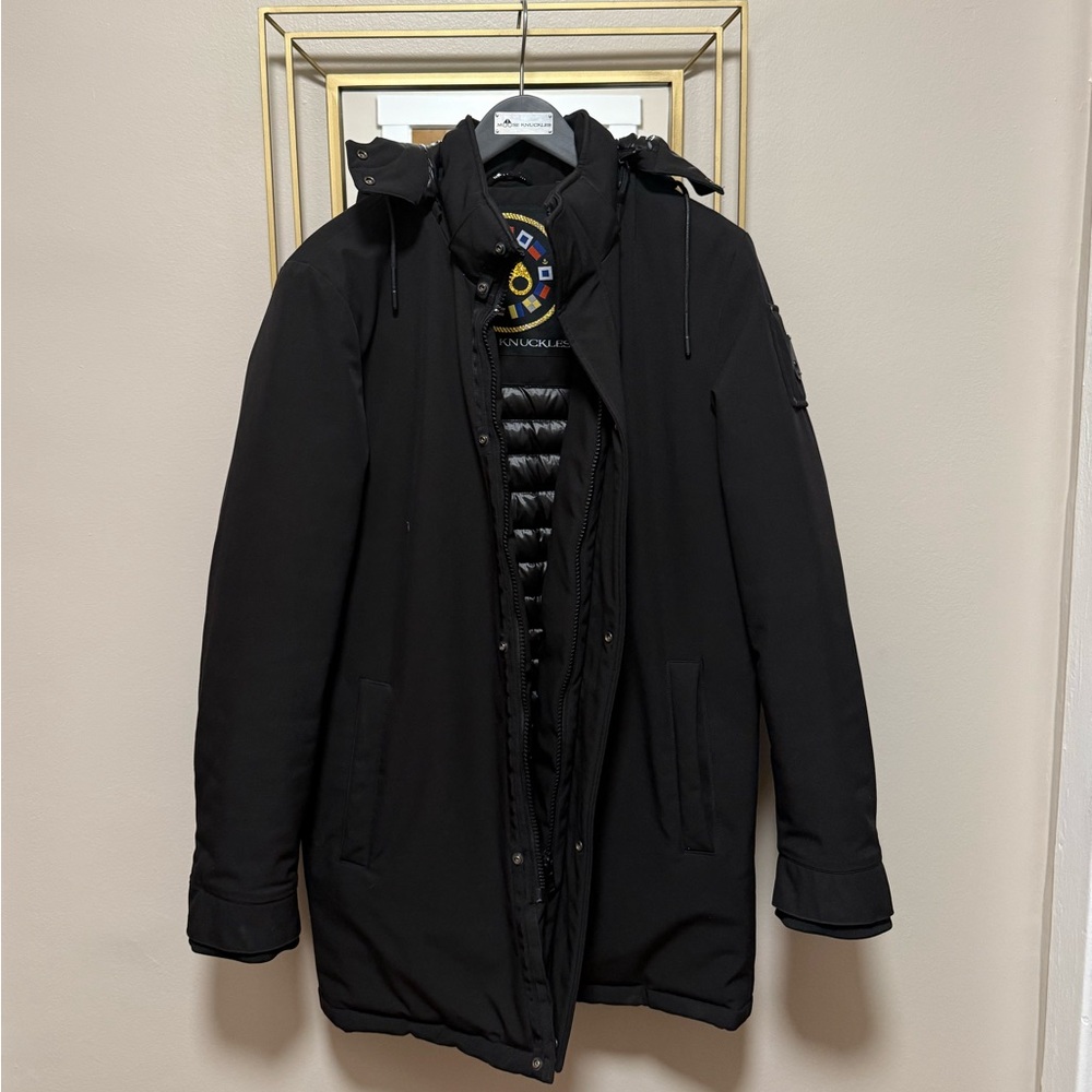 Moose Knuckles Black Transcona Parka Size Medium coat